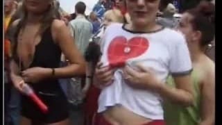 80's concert turns into public sex scene Blonde, Masturbation , Facial Ejaculation, Big Dick, Exhibitionist