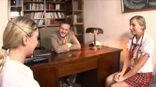 After-school tutoring of the penis with two young students After-school tutoring of the penis with two young students