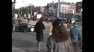 Woman teasing outdoors Woman teasing outdoors