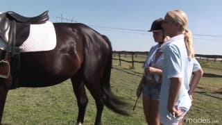 Blond Cat and Yasmine Gold fucking near the barn Blond Cat and Yasmine Gold fucking near the barn
