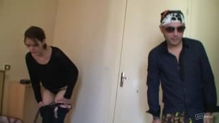 French strangers fuck for the first time Anal, Brunette , Cumshot