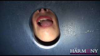 This brunette does everything through the hole This brunette does everything through the hole