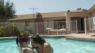 Joanna Angel and Brittany Lynn play in the pool Joanna Angel and Brittany Lynn play in the pool