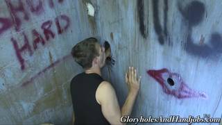 Mark will suck a random cock through a hole! Mark will suck a random cock through a hole!