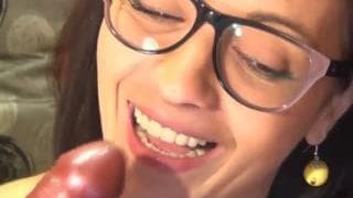 Elena Georgiana Ivan sucks her dildo