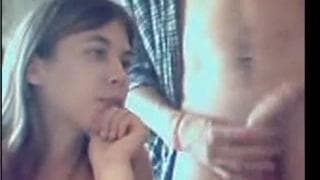 His girlfriend gives him a very nice blowjob His girlfriend gives him a very nice blowjob