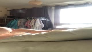 This fat guy enjoys his wife in bed