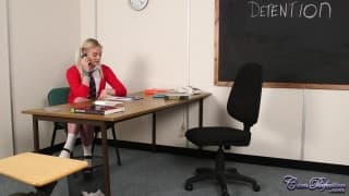 Here we see a naughty student being punished Here we see a naughty student being punished