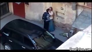 A good guy fucking a girl in the street! A good guy fucking a girl in the street!