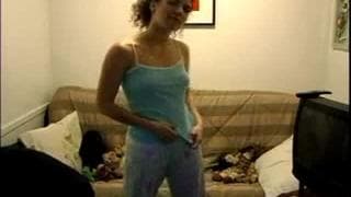 Here's a striptease in front of the webcam