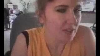 A curious amateur in front of her webcam A curious amateur in front of her webcam