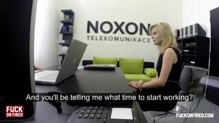 Blonde office slut fucks her boss Blonde office slut fucks her boss
