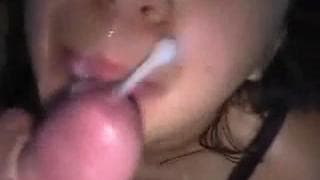 Young brunette sucks dick to get a facial Young brunette sucks dick to get a facial