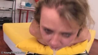 This young teen has her mouth fucked hard This young teen has her mouth fucked hard