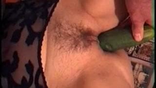 An amateur who is very excited by cucumber An amateur who is very excited by cucumber