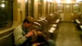 A couple enjoying fellatio on the train A couple enjoying fellatio on the train
