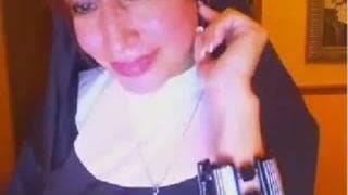 Naughty nun flashes her tits on webcam Naughty nun flashes her tits on webcam