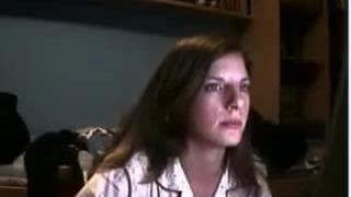 Young girl shows up in front of her webcam Young girl shows up in front of her webcam