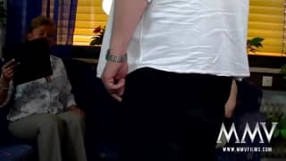 Petra Wegat gets his cum all over her tits Petra Wegat gets his cum all over her tits