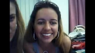 Two young women iin frint of the webcam