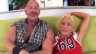 This blonde boy is pleased with a mature man This blonde boy is pleased with a mature man
