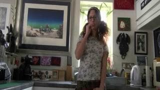 A latina with glasses and a nice big cock! Latin, Handjob, Brunette