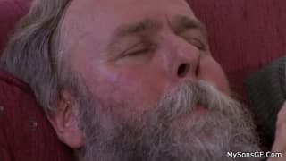 A petite blonde is fucked by an old man A petite blonde is fucked by an old man