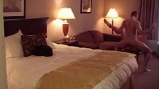 An amateur couple enjoy fucking in a hotel