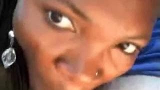 Black whore is sucking cock in a car Black whore is sucking cock in a car
