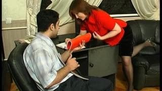 A hot secretary will do anything to satisfy MILF, Big Boobs, XXX Scenario, Natural Big Tits, Secretary , Stockings