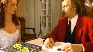 Two old guys fuck their young student