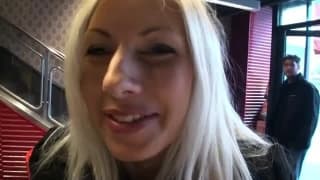 This blonde bitch enjoys two cocks today This blonde bitch enjoys two cocks today