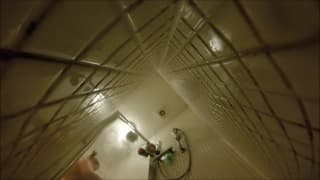 A hidden camera that sees her in the shower