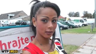 A black babe fucks like a whore outside A black babe fucks like a whore outside