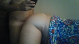 Fucking a chubby woman in front of the webcam