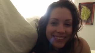 Hot brunette sucks the cock of her boyfriend Hot brunette sucks the cock of her boyfriend
