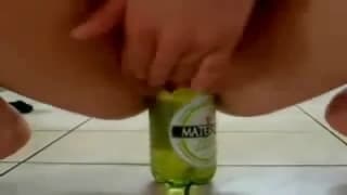She fucks herself with a beer bottle She fucks herself with a beer bottle