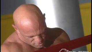 Arpad Miklos in a threesome in a boxing ring Arpad Miklos in a threesome in a boxing ring