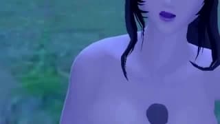 Hentai couple fucking in the forest Hentai couple fucking in the forest