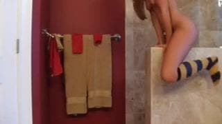 A cute college girl dances for us A cute college girl dances for us