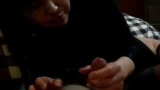 She wanks him off until he cums She wanks him off until he cums