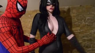 Harmony Reigns is a cosplay catwoman sucking Harmony Reigns is a cosplay catwoman sucking