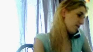 Young blonde gets naked and plays alone Young blonde gets naked and plays alone