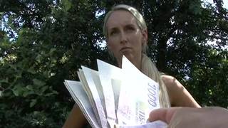 A blonde slut is fucking outdoors here A blonde slut is fucking outdoors here