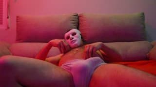 Wearing a mask while jerking off