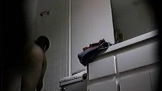 This curvy woman is spied on as shes naked