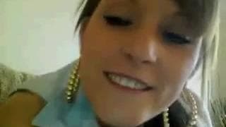 She enjoys spitting on her tits and caressing