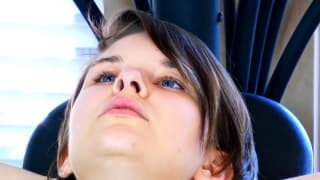 A hot brunette caressing herself in the gym A hot brunette caressing herself in the gym