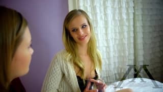 Jillian Janson, Riley Mae share a cock Jillian Janson, Riley Mae share a cock