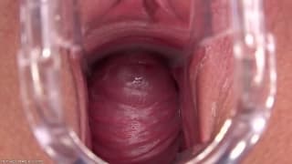 Opening her wide and toying to orgasm